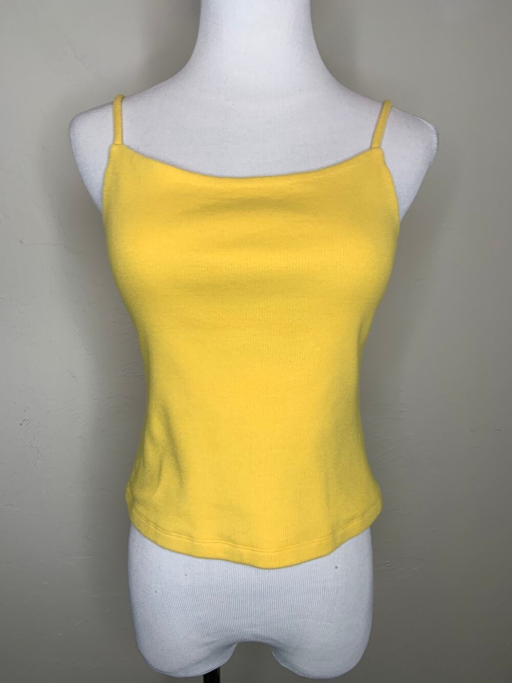 On 34th Ribbed Camisole Size Medium Cotton Gold Yellow
